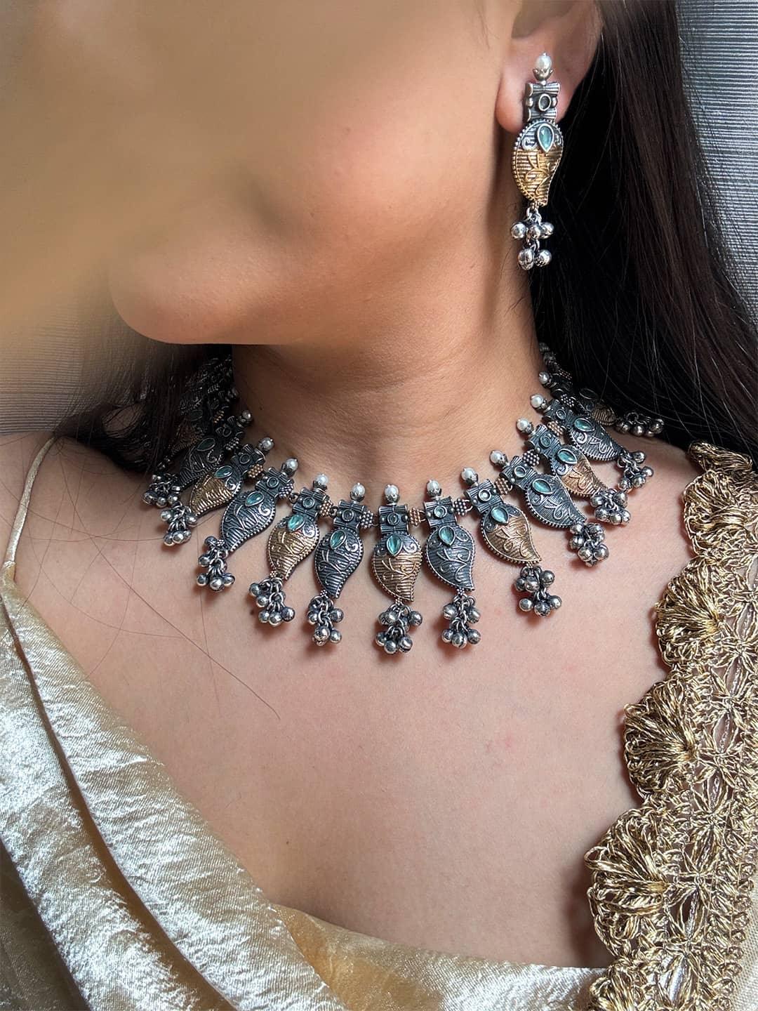 Ishhaara Dual Tone Rajwadi Necklace Set