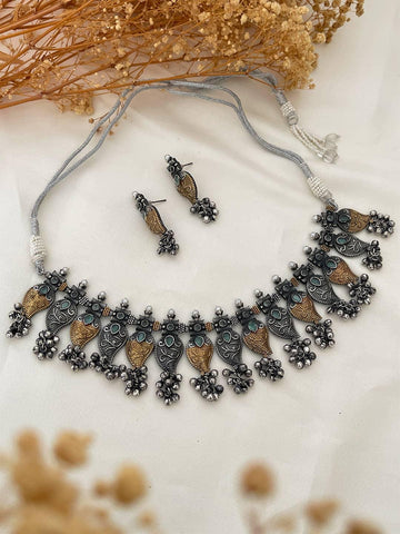 Ishhaara Dual Tone Rajwadi Necklace Set