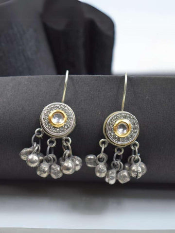 Ishhaara Dual Tone Round Ghungroo Earring