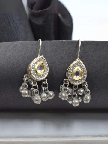 Ishhaara Dual Tone Tilak Shaped Ghungroo Earring