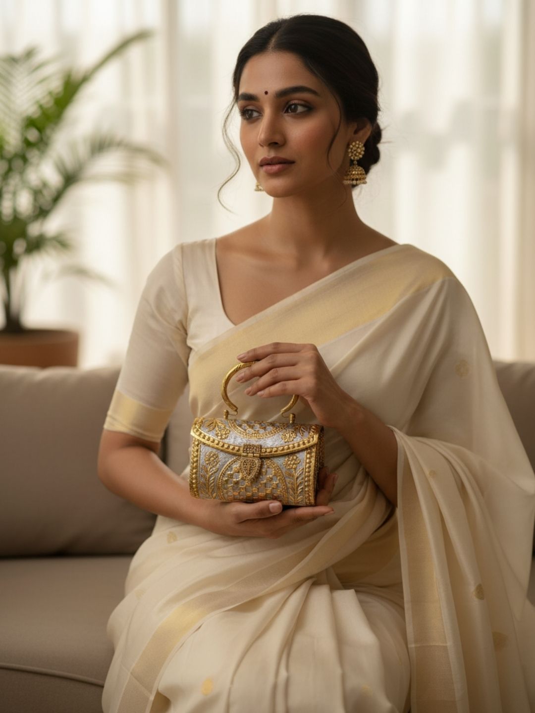 Ishhaara Dualtone German Silver Purse