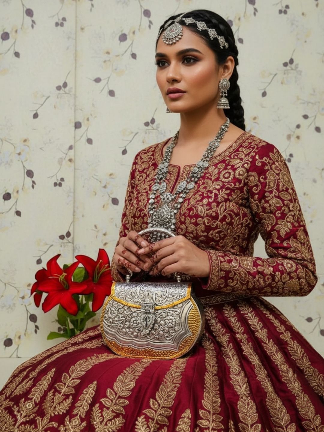 Ishhaara Dualtone Handmade Designer Brass Clutches