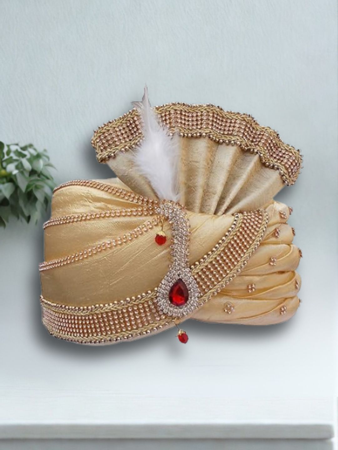 Ishhaara Dulha Royal Safa With Kalangi And Feather