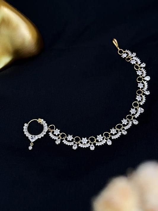 Ishhaara Elegant American Diamond Nath With String