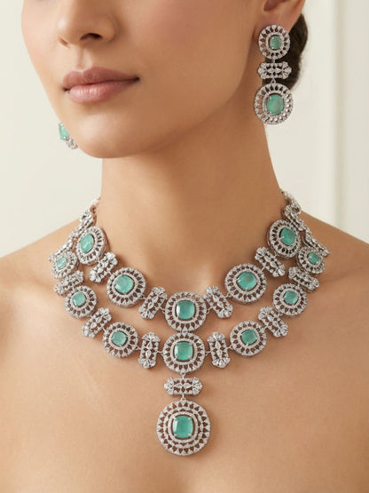 Ishhaara Elegant American Diamond Necklace Set