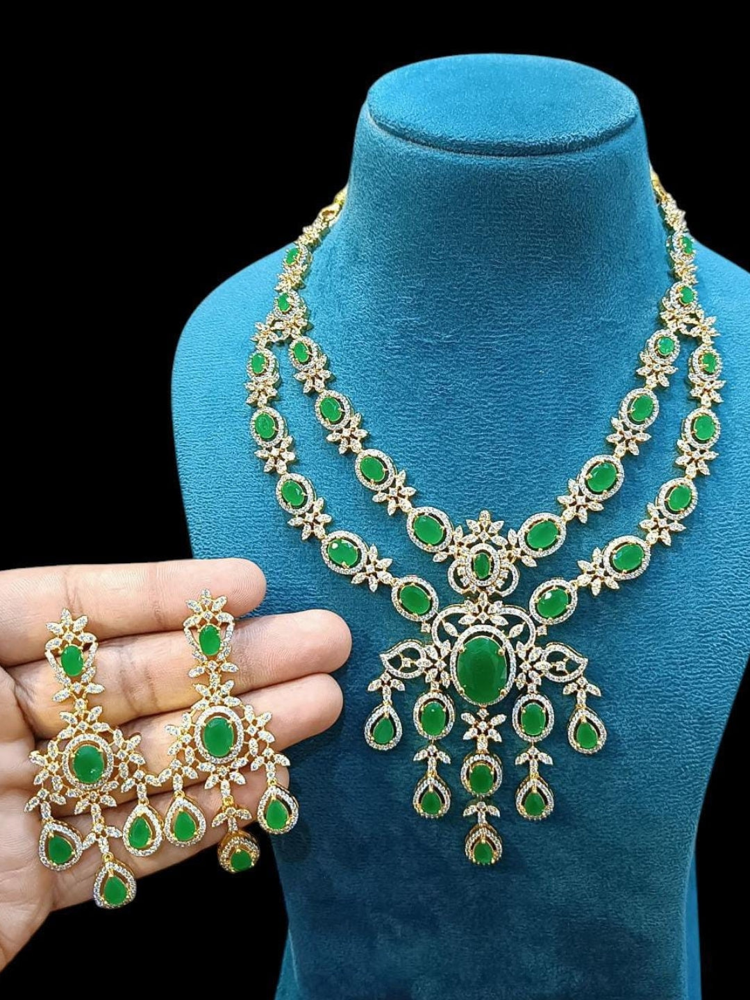 Ishhaara Elegant American Diamond Stone Studded Necklace