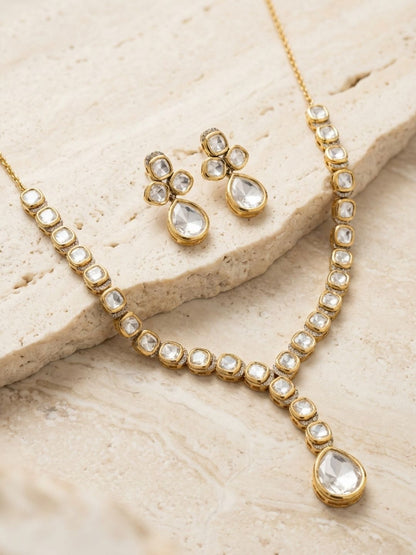 Ishhaara Elegant And Modern Moissanite Polki Necklace