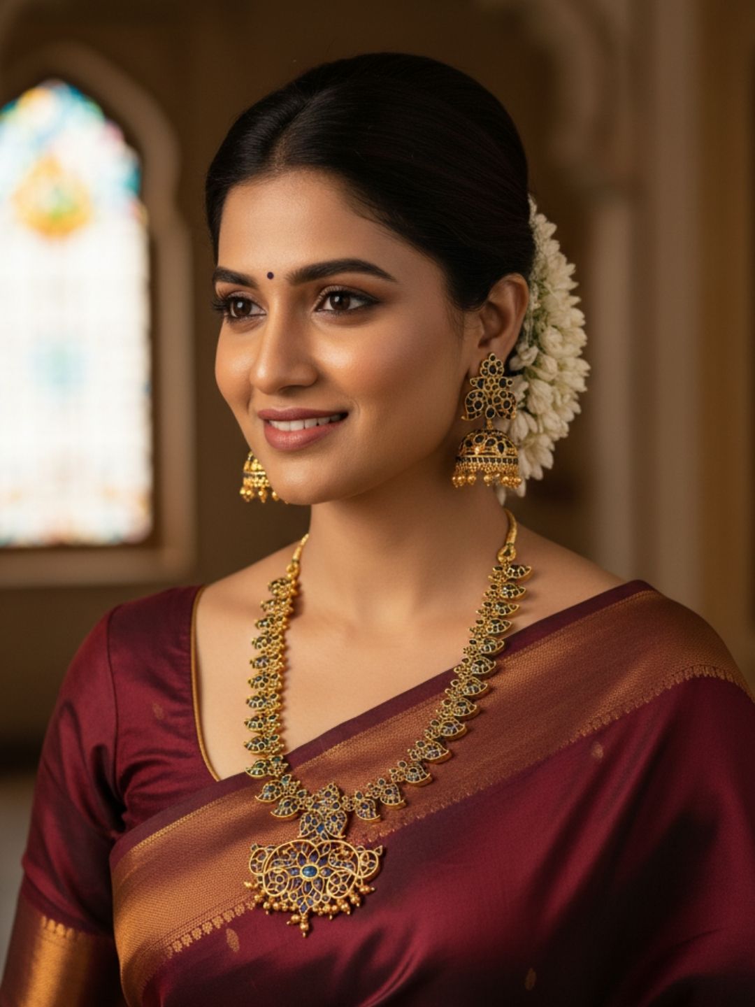 Ishhaara Elegant Classic Matte Gold Flower Pendant Necklace