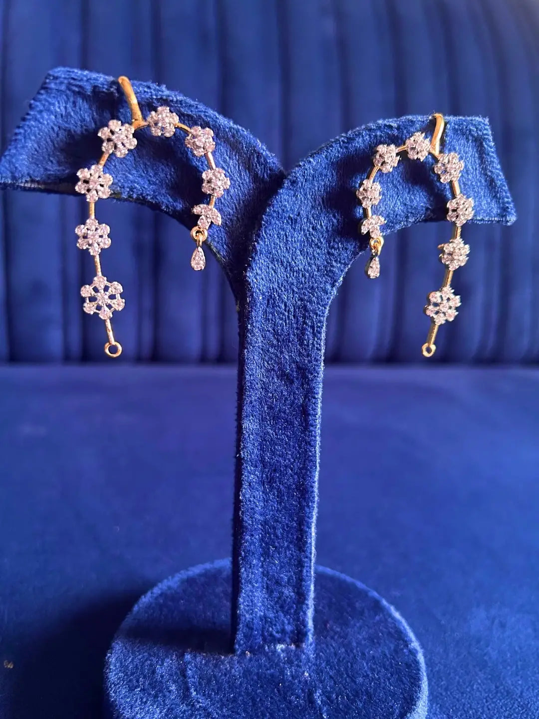 Ishhaara Elegant Crystal Dangling Earcuff Earrings
