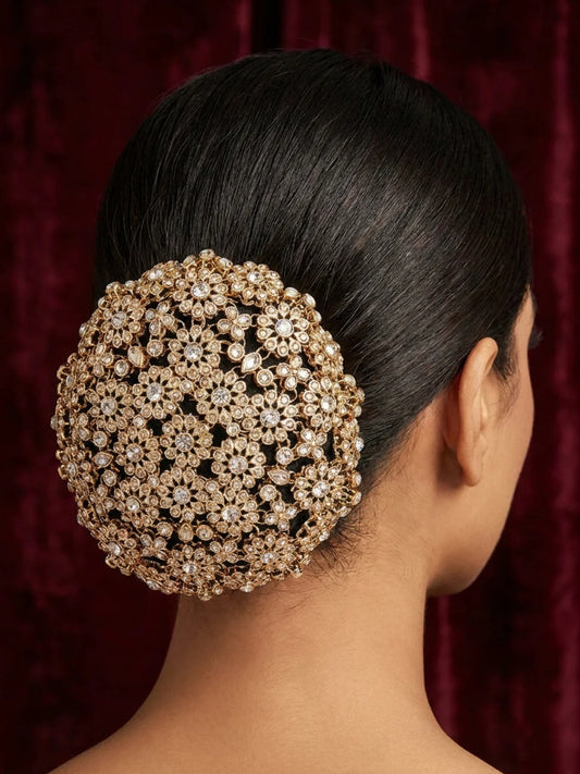 Ishhaara Elegant Floral Bridal Hair Bun Accessory