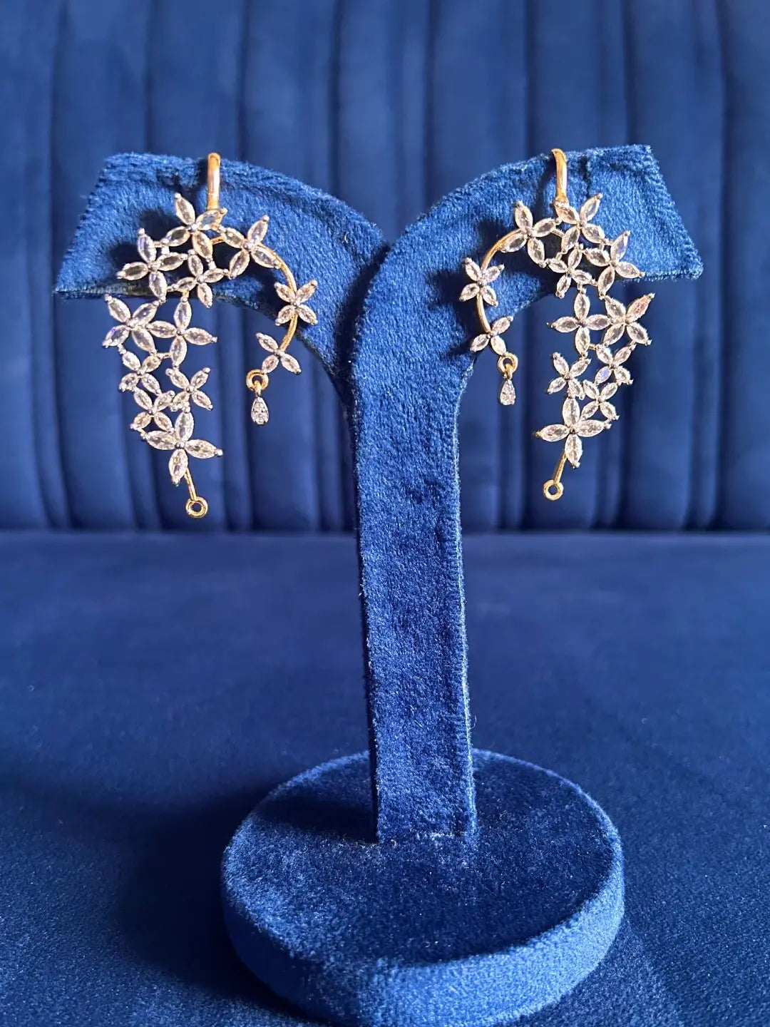 Ishhaara Elegant Floral Cz Earcuff Earrings
