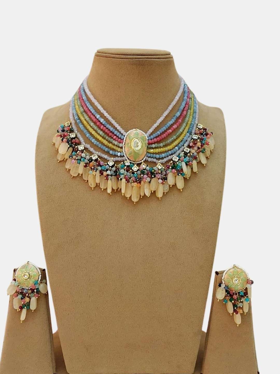 Ishhaara Elegant Handcrafted Bridal Kundan Necklace Set