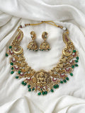 Ishhaara Elegant Laxmi Design Kemp Stone Pearls Necklace