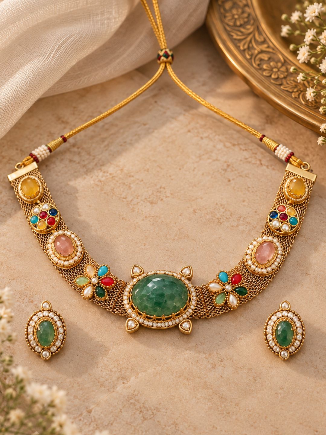 Ishhaara Elegant Meenakari Designer Statement Necklace