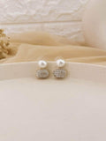 Ishhaara Elegant  Oval Pearl Pendant Earrings