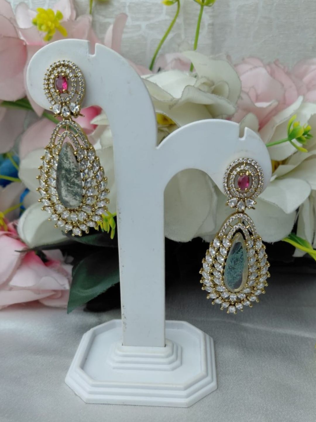Ishhaara Elegant Pastel Statement Earrings