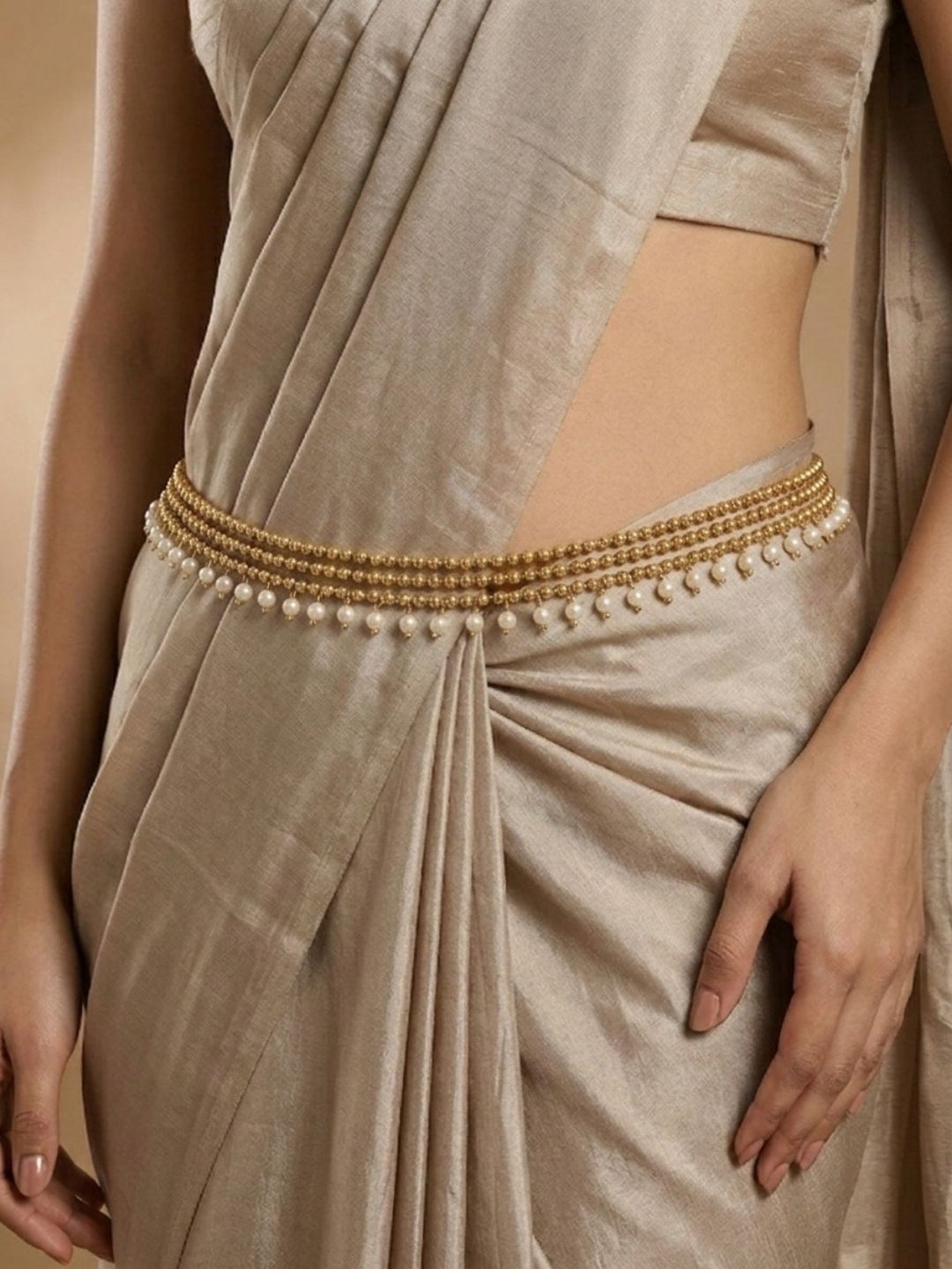 Ishhaara Elegant Pearl Studded Hip Chain