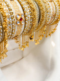 Ishhaara Elegant White Bangles Chooda Set