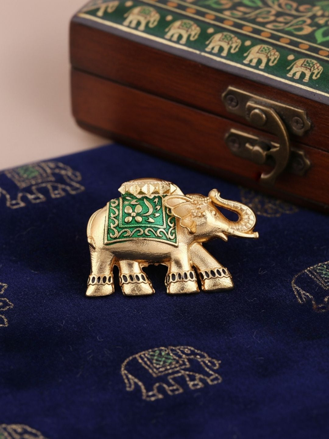 Ishhaara Elephant Meenakari Enamel Brooch