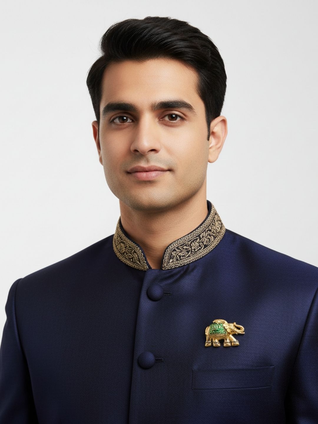 Ishhaara Elephant Meenakari Enamel Brooch