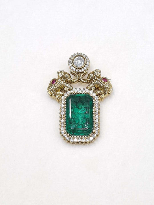 Ishhaara Elephant Motif Kundan Polki Brooch