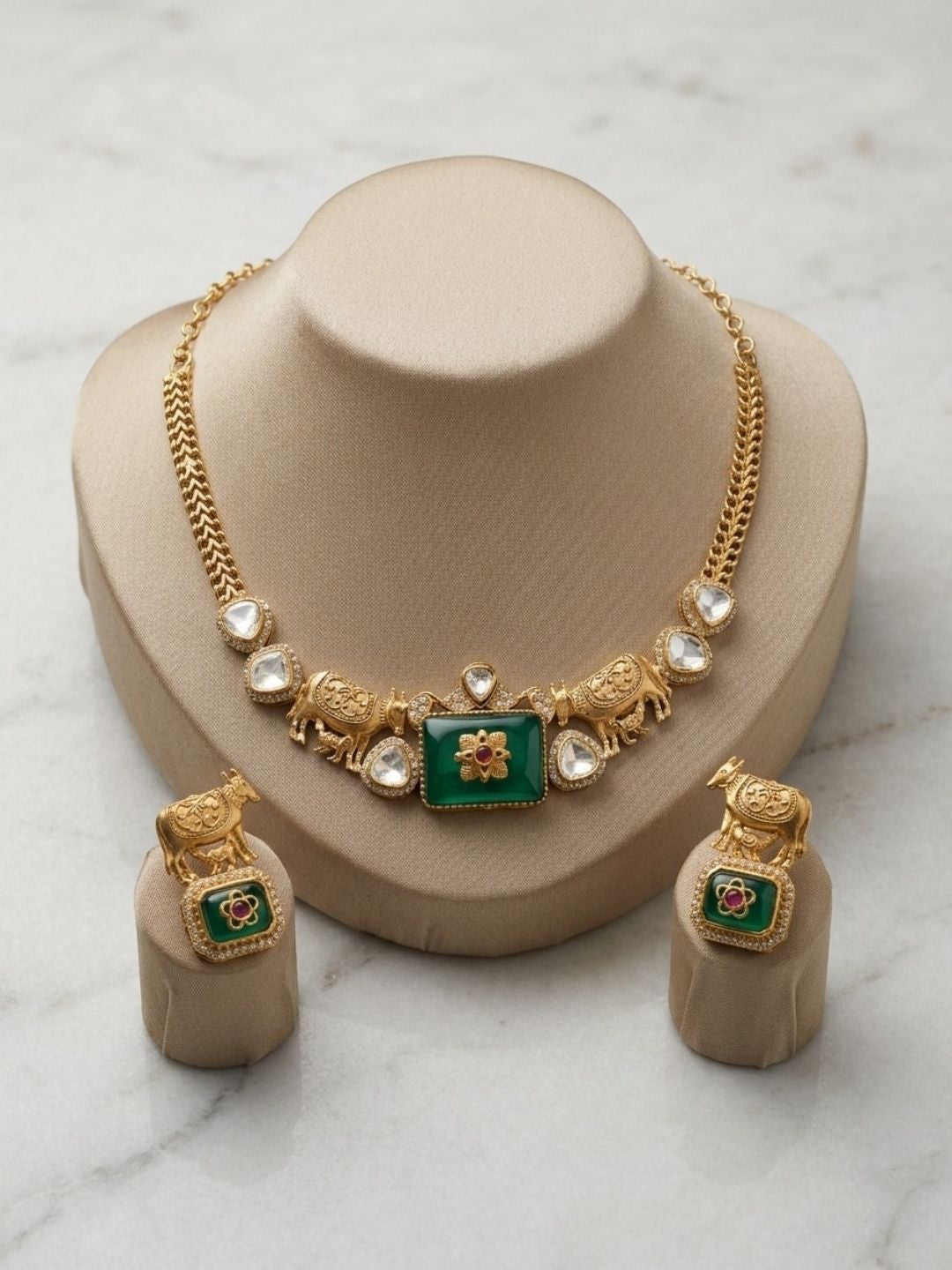 Ishhaara Elephant Motif Statement Necklace