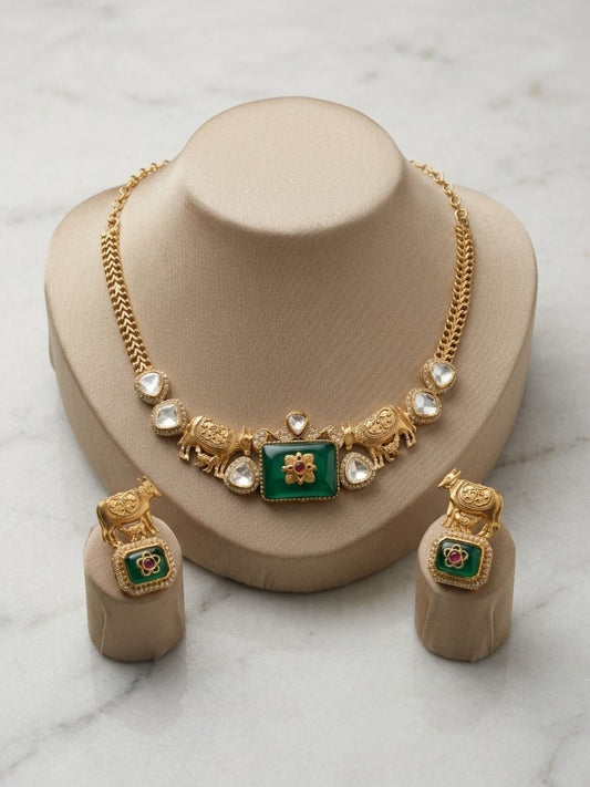 Ishhaara Elephant Motif Statement Necklace