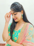 Ishhaara Embellished Ad Drop Earrings Light Green