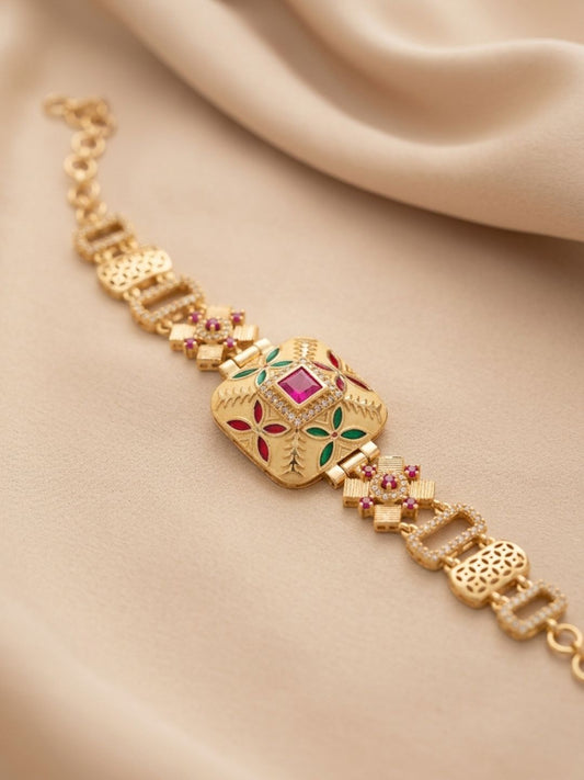 Ishhaara Embellished Caved Bracelet