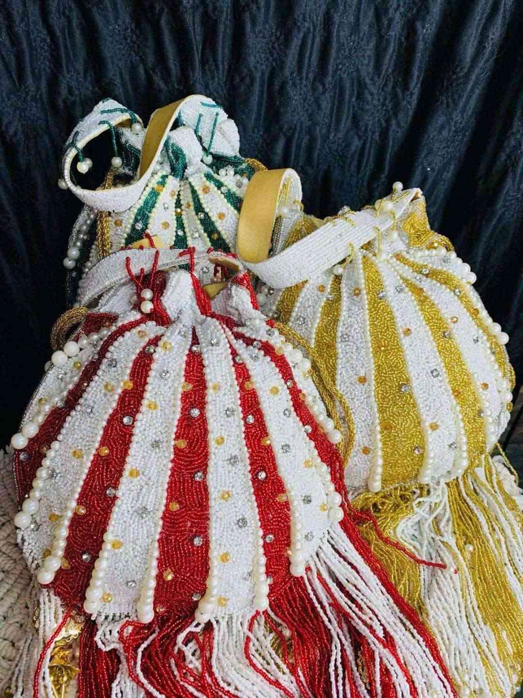 Ishhaara Embellished Pearl Potli Bag