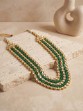 Ishhaara Emerald And Kundan Layered Long Necklace