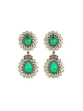 Ishhaara Emerald Doublet Earrings - Green