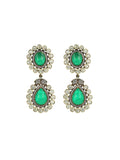 Ishhaara Emerald Doublet Earrings Green