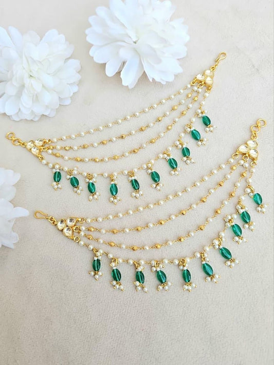 Ishhaara Emerald Earchains