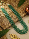 Ishhaara Emerald Green Glass Beaded Layered Mala