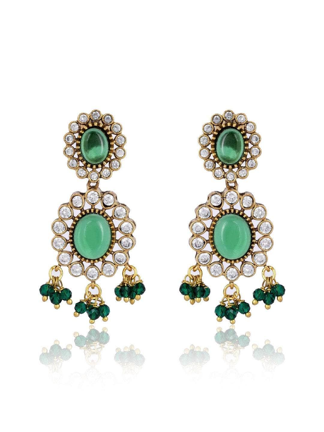 Ishhaara Emerald Green Kundan Pearl Necklace Set