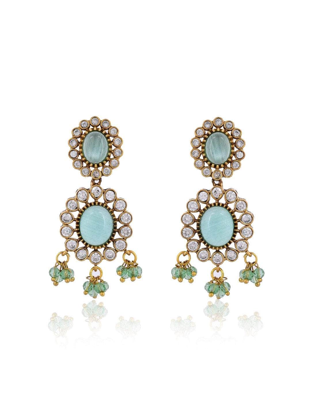 Ishhaara Emerald Green Kundan Pearl Necklace Set