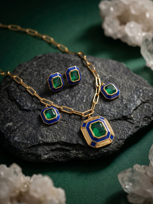 Ishhaara Emerald Luxe Golden Necklace