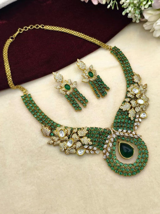 Ishhaara Emerald Royale Statement Set