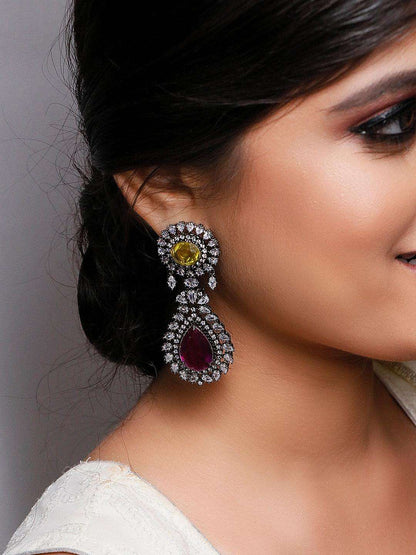 Ishhaara Emerald Statement Earring Green