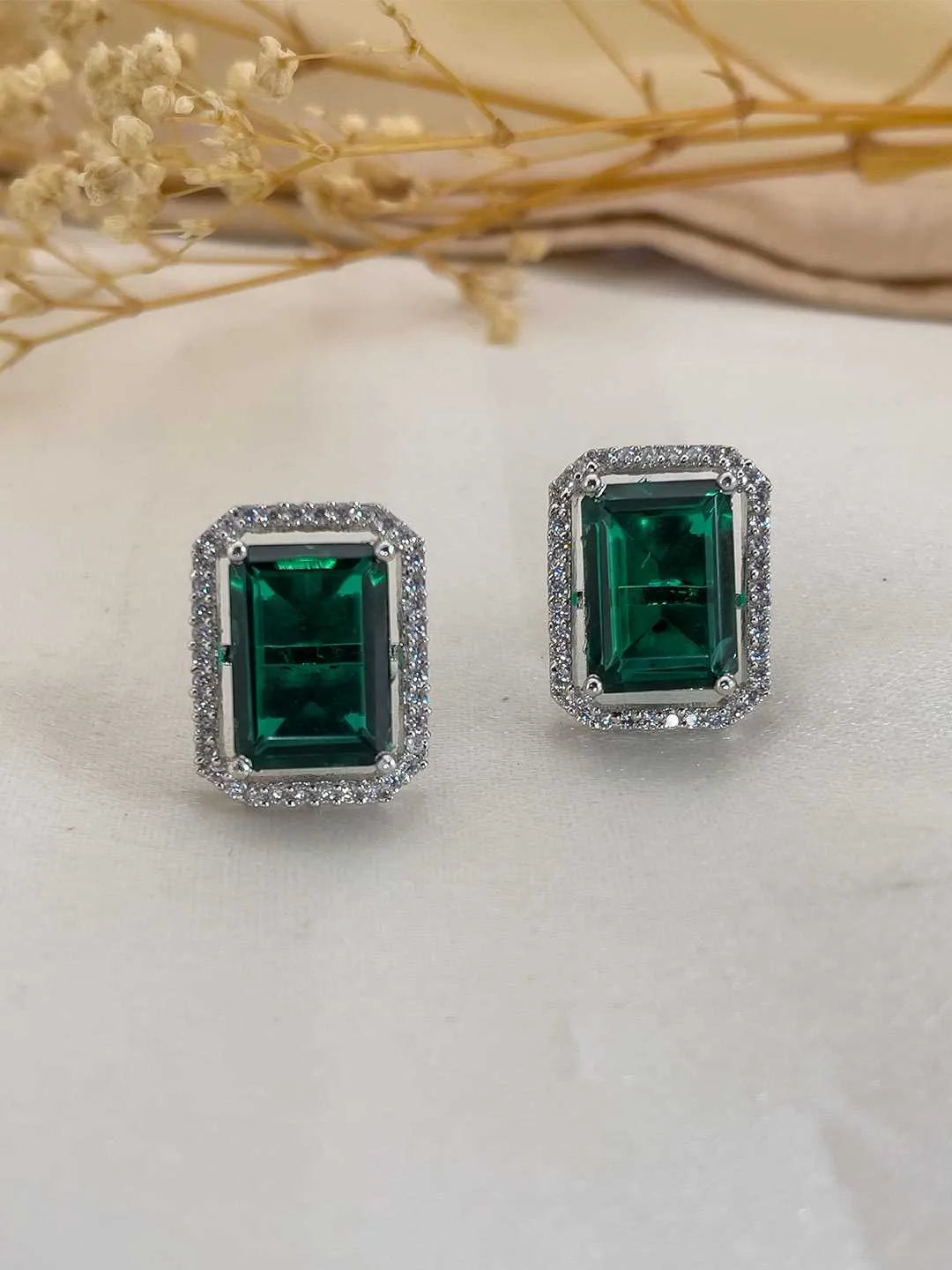 Ishhaara Emerald Studs