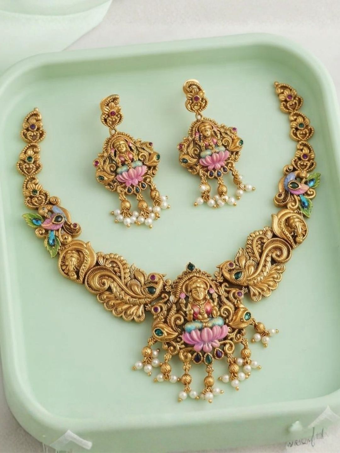 Ishhaara Enameled Laxmi Choker Bridal Necklace