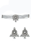 Ishhaara Enameled Oxidized Choker Necklace Set