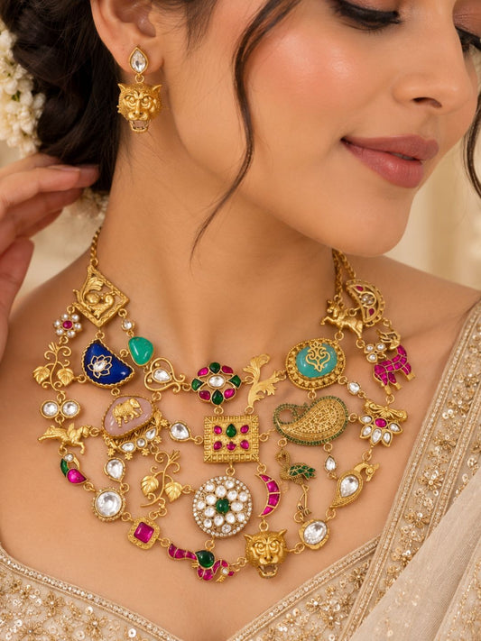 Ishhaara Enameled Statement Choker
