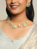 Ishhaara Enameling Pastel Filigree Design Choker Necklace