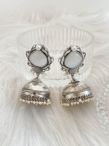 Ishhaara Ethnic Oxidized German Silver Jhumka