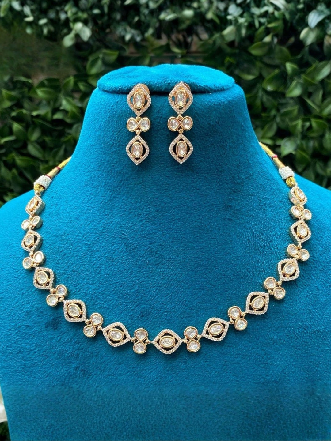 Ishhaara Ethnic Polki Kundan Stone Necklace Set