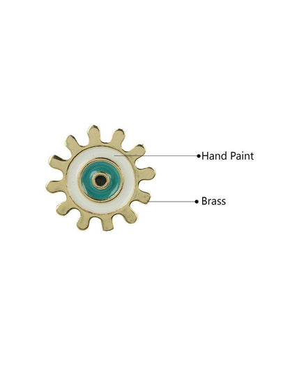 Ishhaara Evil Eye Round Stud Ivory