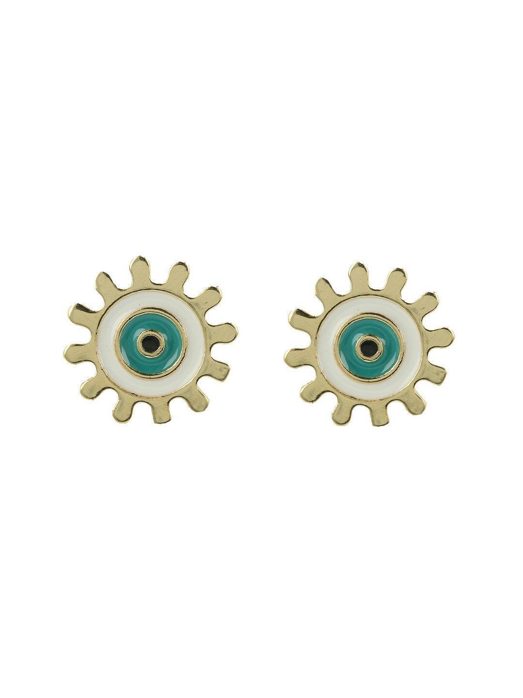 Ishhaara Evil Eye Round Stud Ivory