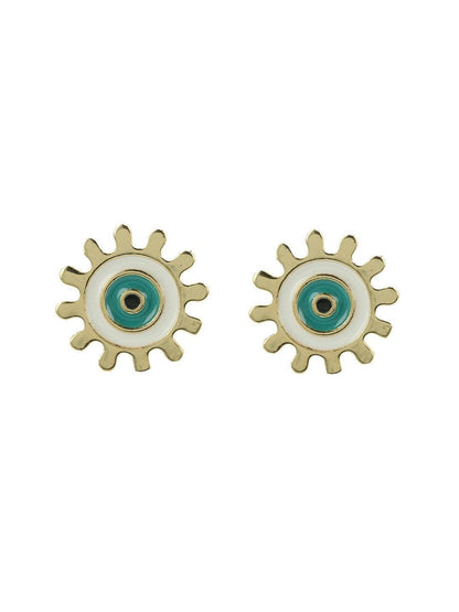 Ishhaara Evil Eye Round Stud Ivory